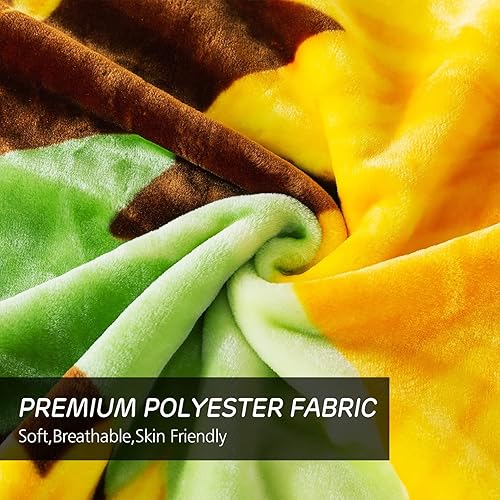 Miniatura 3 de JYK Manta de forro polar de felpa, tamaño Queen, 91 x 75 pulgadas, 1 capa, 3.7 libras, suave, de visón coreano, cálida, ligera, para otoño e