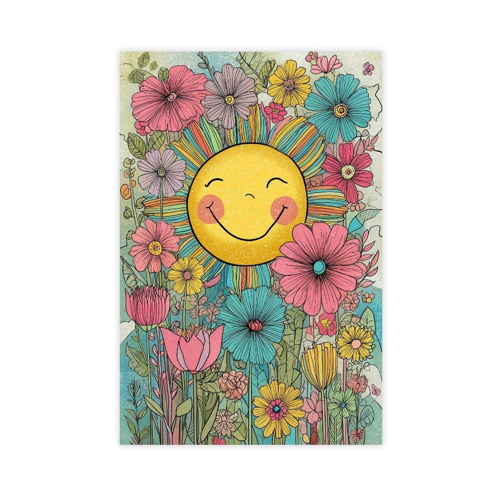 YWTJAX Smiley Sun Poster Canvas Poster for Dorm Room Decor Gift