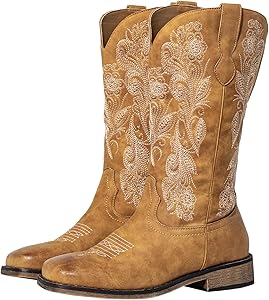 SheSole Wide Calf Cowboy Boots