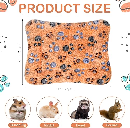 Miniatura 3 de Haull 4 piezas de ropa de cama impermeable de conejillo de indias de invierno, forro de felpa suave para perro y gato, reversible, acogedora