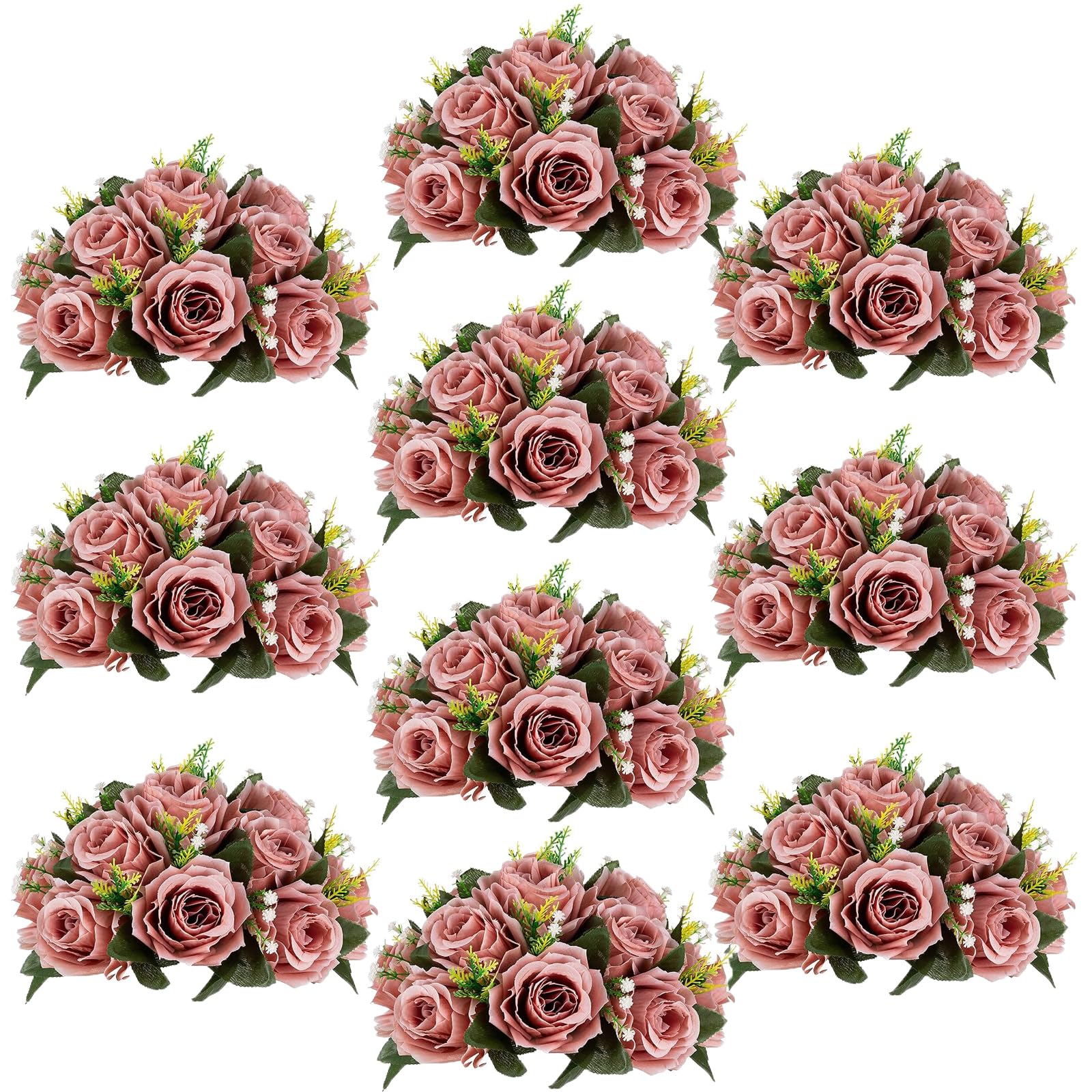 Flower Centerpieces for Wedding Tables: Wedding Table Decorations Dusty Rose Flower Balls Centerpieces for Engagement Cerebration Party Center Pieces 10 Packs