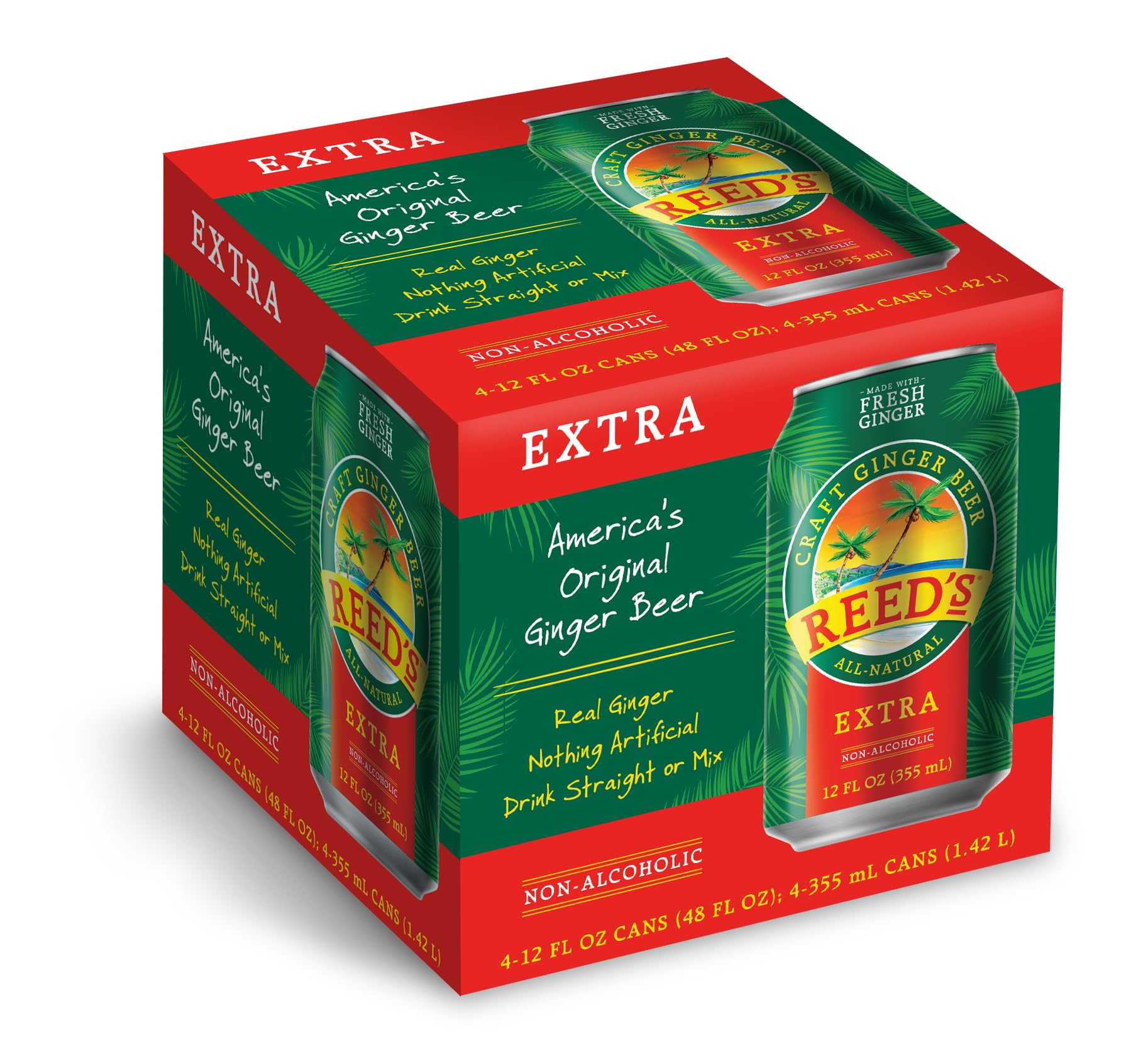 Reeds Soda Gngr Beer Xtra 4Pk 48 FO