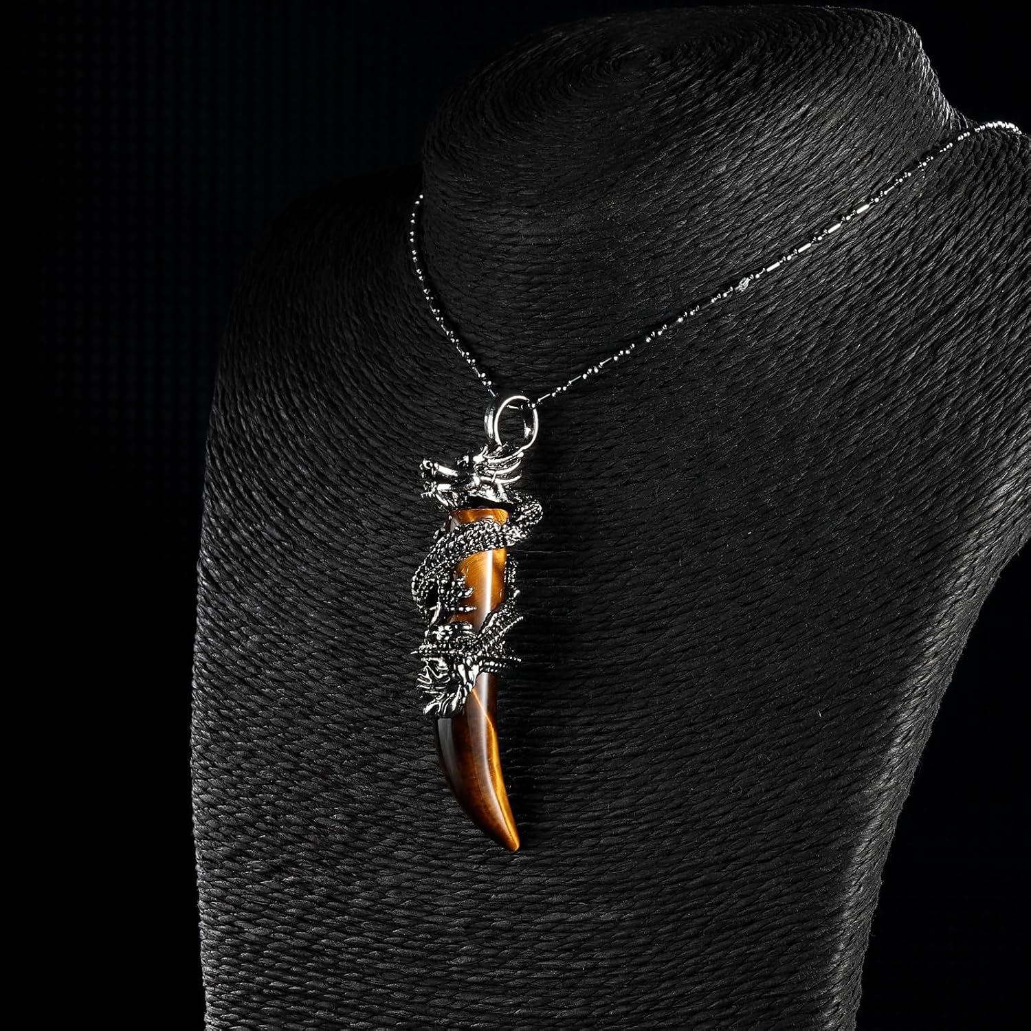 TUMBEELLUWA Dragon Pendant Necklace Wolf Crystal Stone Birthstone Protection Amulet Fengshui Jewelry Gift for Men Women - Image 3