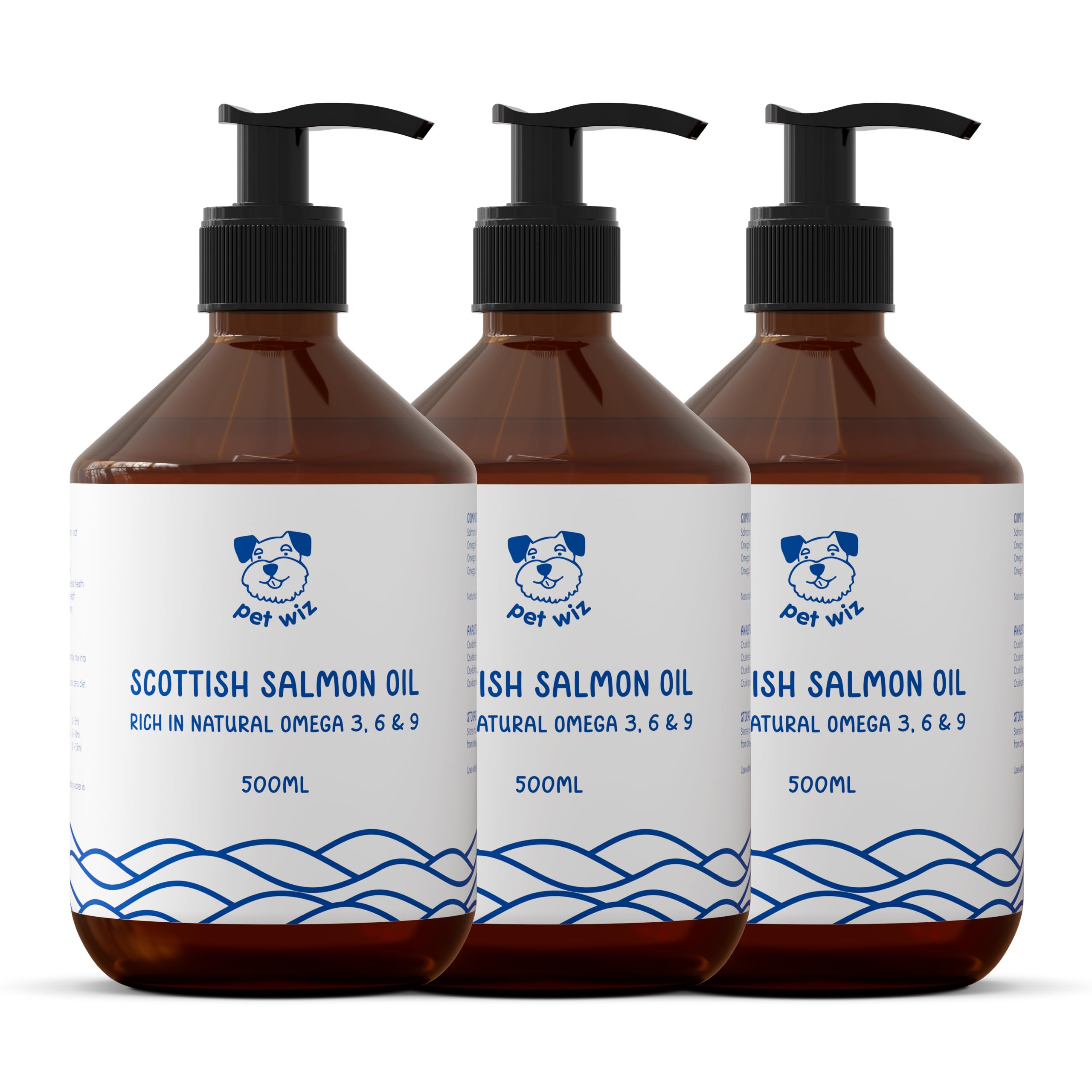 pet wiz 100% Natural Scottish Salmon Oil for Pets – Rich in Omega-3, 6, and 9 | Supports Skin & Coat, Joints, Digestion, and Overall Wellness (1500ml)
