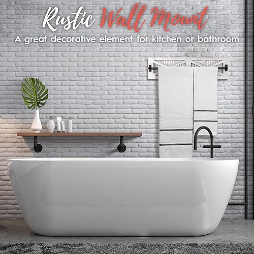 Miniatura 6 de Autumn Alley Toallero rústico de granja, toallero de madera, toallero de granja para baño rústico y decoración de estilo de cocina de granja, 24