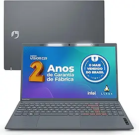 Notebook Positivo Vision C15 Lumina Bar Celeron, 8GB 128GB eMMC, Tela 15 polegadas HD Antirreflexo, Linux, Tecla Link, Cinza - 2 ANOS DE GARANTIA