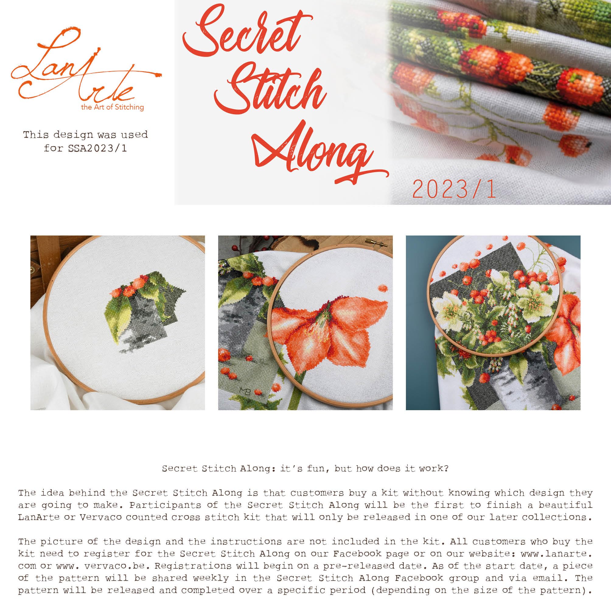 Lanarte Kit Punto Croce Contato HOLLY JOLLY AMARYLLIS Decorativi Per Pareti ca. 39 x 51 cm Set Fai Da Te Creativo Adulti Ricamo Casa Decor Arte Da Parete Kit Per Hobby Cross Stitch