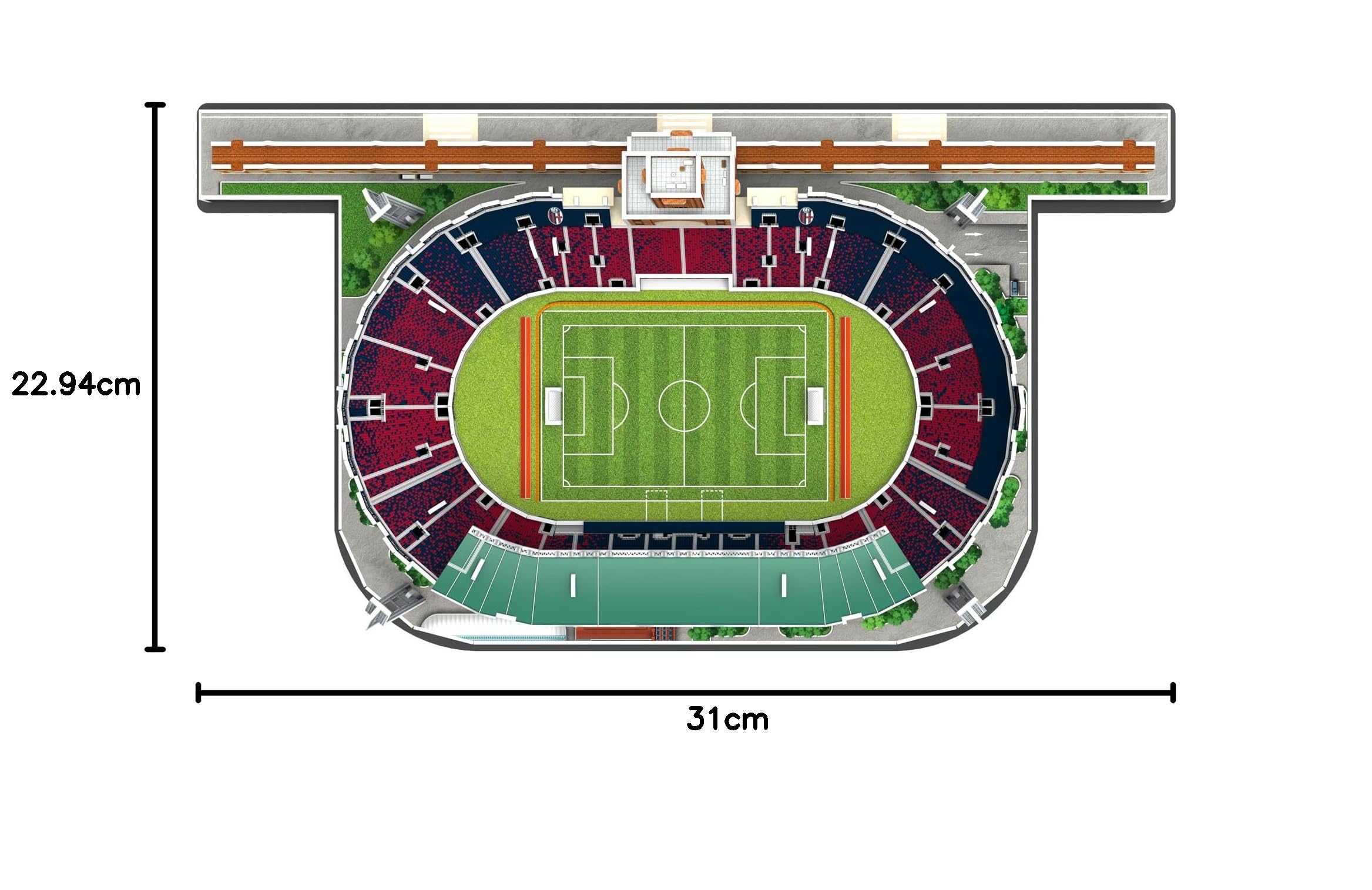 Pro-Lion Puzzle 3D dello stadio Renato Dall'Ara - 112 pezzi | Sede del Bologna Football Club | Serie A FC Regali calcistici per bambini dai 7 anni in su