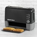 West Bend QuikServe Compact 2-Slice Toaster with Extra Wide Slots and Cool Touch Exterior, in Black (77224)