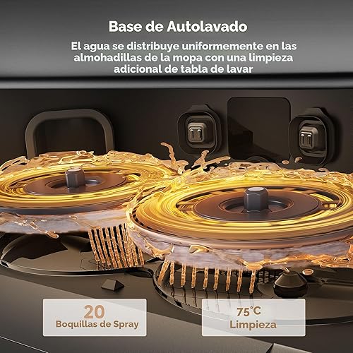 Miniatura 7 de Mova P50 Pro Ultra Robot Aspirador y trapeador, succión de 19,000 Pa con cepillo antienredos, trapeador extraíble y levantable para alfombra y