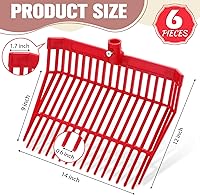 Vista 2 de Lasnten 6 cabezales de repuesto de horquilla de estiércol, cabeza de horquilla de 18 dientes con tornillos y tuercas, rastrillo de estiércol