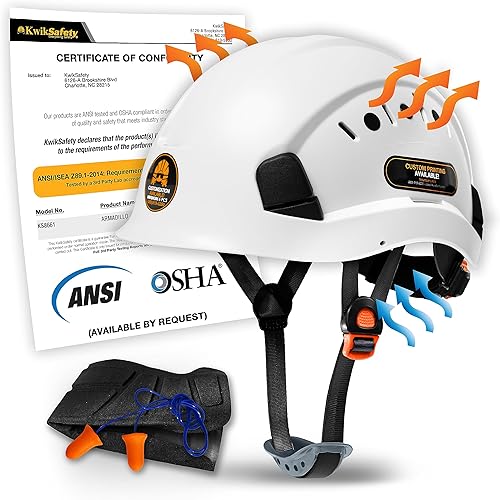 Miniatura 1 de KwikSafety - Charlotte, NC - Sombreros duros ala completa, estilo gorra, estilo de escalada Tipo 1, Clase C ANSI OSHA