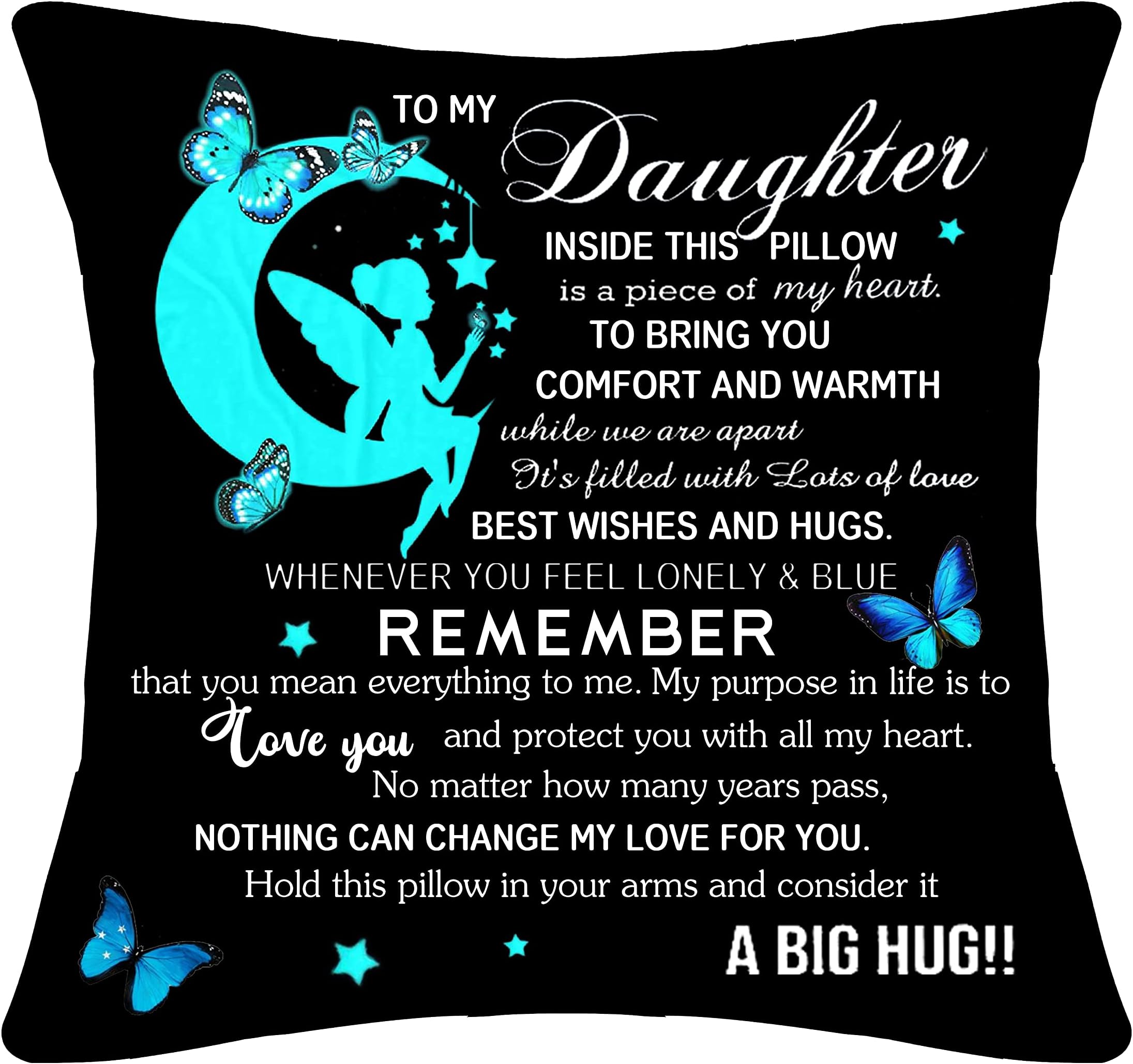 Bommex Daughter Gifts from Mother Father Daughter Throw Pillow Cover Cushion Cover from Mum Dad Daughter Birthday Gifts (daughter)
