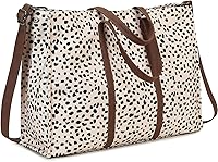 BTOOP Cheetah Laptop Tote Bag for Women 15.6 Inch Canvas Work Shoulder Bag Teacher Purse Briefcase