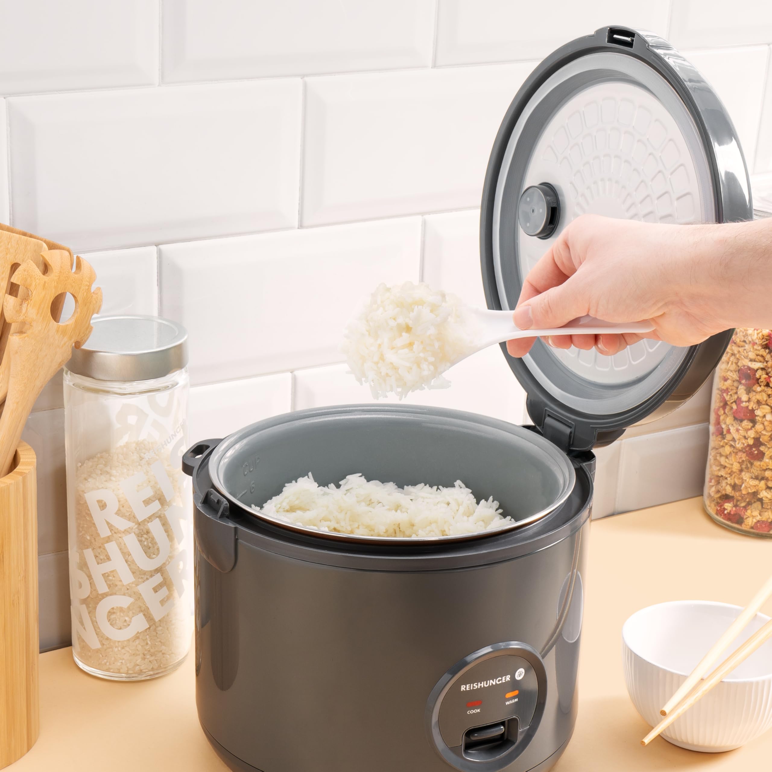 Reishunger Rijstkoker en stoompan met keramische coating - Nu 28% korting