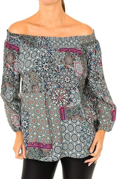 Blusa Donna DESIGUAL blus maritsa 20swbw65 s multicolor: Amazon.es: Ropa