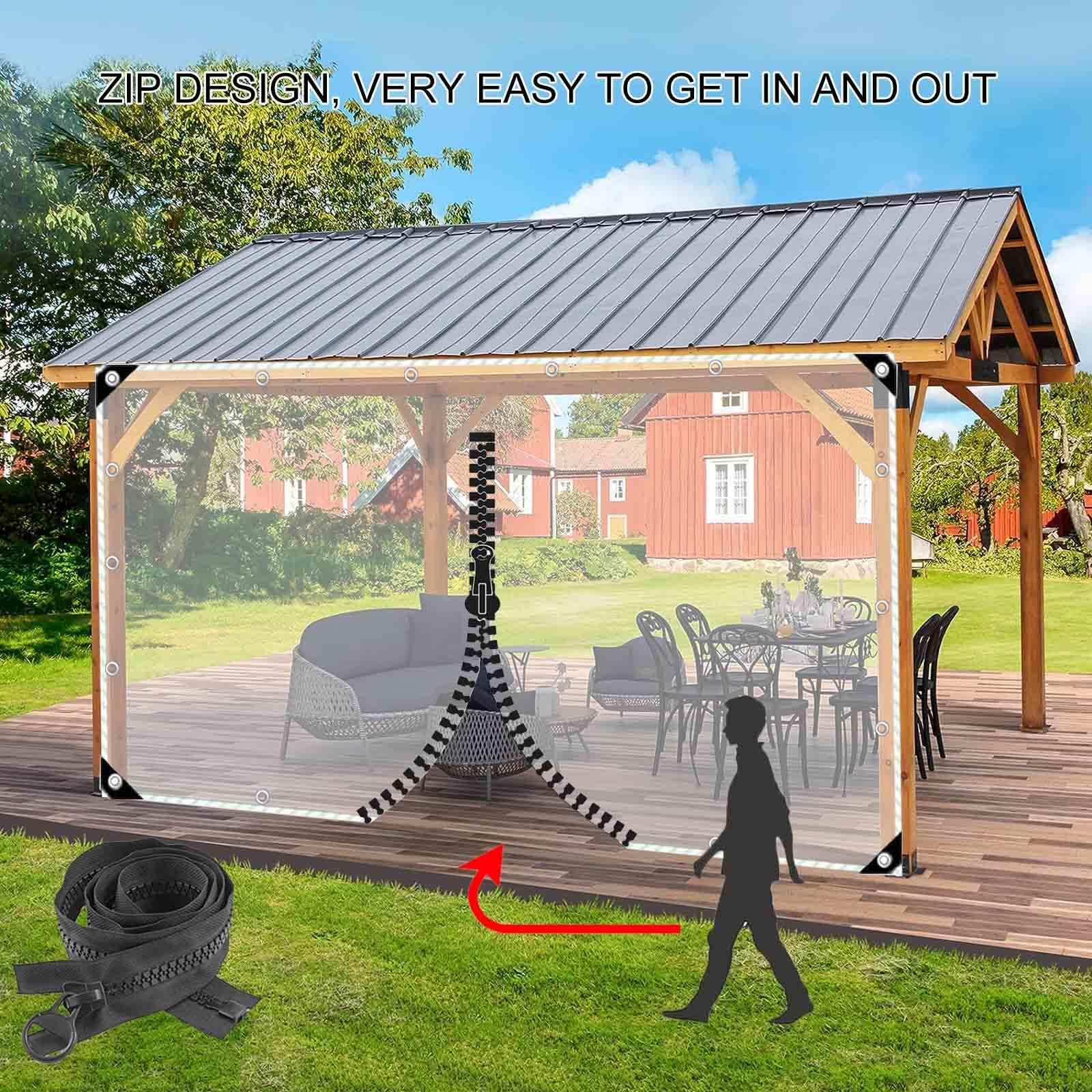 Transparent Tarpaulin Side Panels for Gazebo,With Grommets