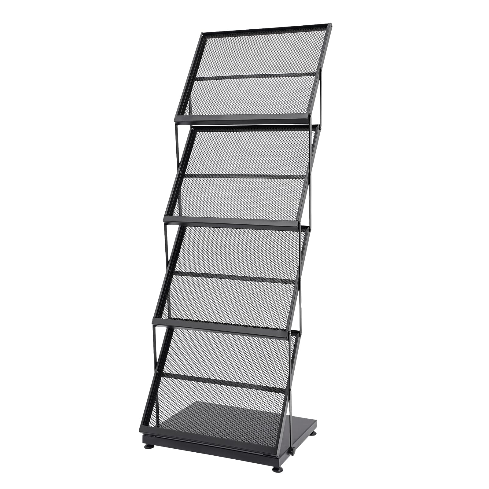 Falt Prospektständer A3 4 stufige Faltbare Stehend Prospekthalter Bodenprospektständer Hochformat Kataloghalter für Haus Büro Ständer Messe 46x37x132cm