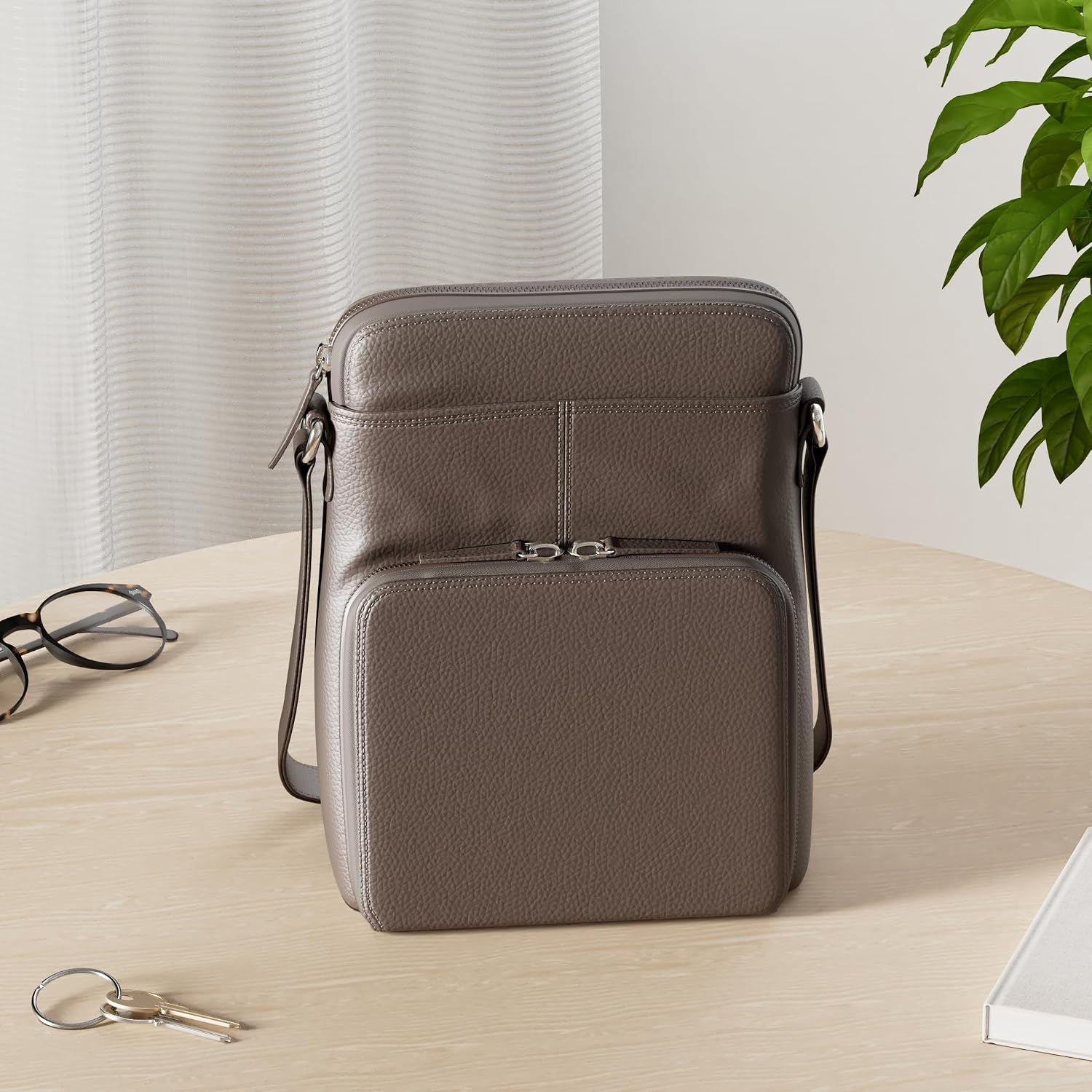  Genuine Leather Crossbody Bags for Women - Premium RFID Blocking Shoulder Bag Organizer with Adjustable Strap thumbnail