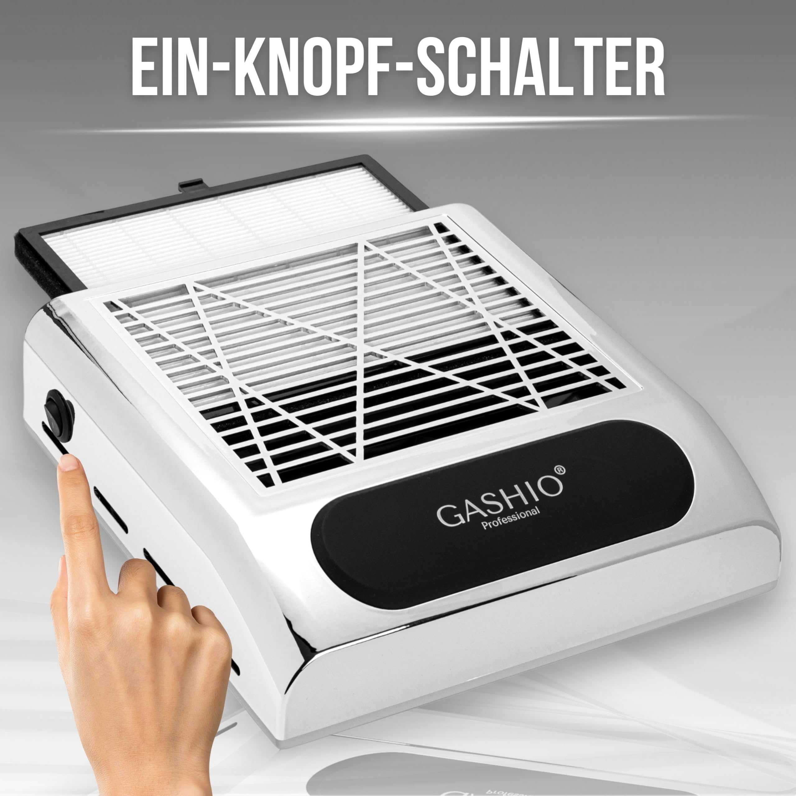 Aspirazione polvere per unghie – efficiente aspirapolvere per unghie – aspiratore professionale – raccoglitore di polvere con filtro HEPA riutilizzabile e design senza sacchetto e a cassetta