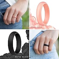Vista 4 de ThunderFit - Anillo de boda de silicona para mujer, anillos de goma, con 5,5 mm de ancho, 2 mm de grosor