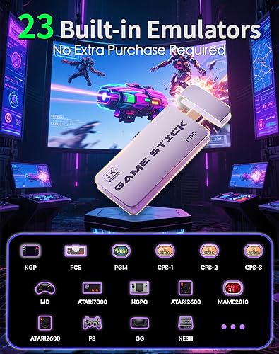 Miniatura 2 de 2025 Upgraded Retro Gaming Console Stick, Classic Video Games Stick with 4K HDMI, 20000+ Games, Built-in 23 Emulators, Plug & Play TV Video Gaming