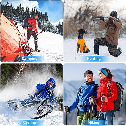 Miniatura 4 de Suhine 2 pares de guantes térmicos para hombres y mujeres, calentadores de pies de mano, guantes recargables alimentados por batería, calcetines de