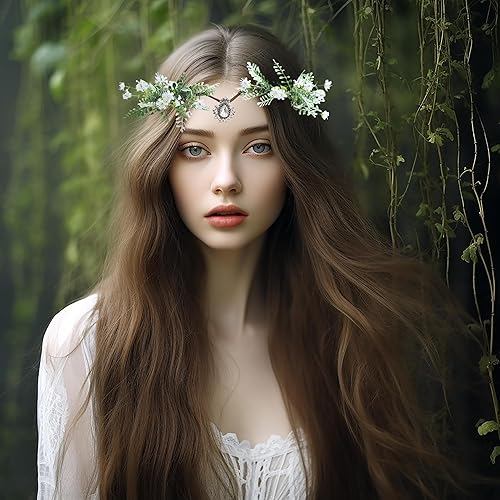 Miniatura 2 de Vivivalue Corona floral niña diadema floral diadema flor halo boda fiesta fotos