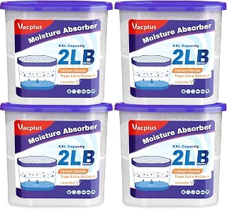 Vacplus Moisture Absorber, 2 LB, Strong Absorption, Lavender, 4 Pack