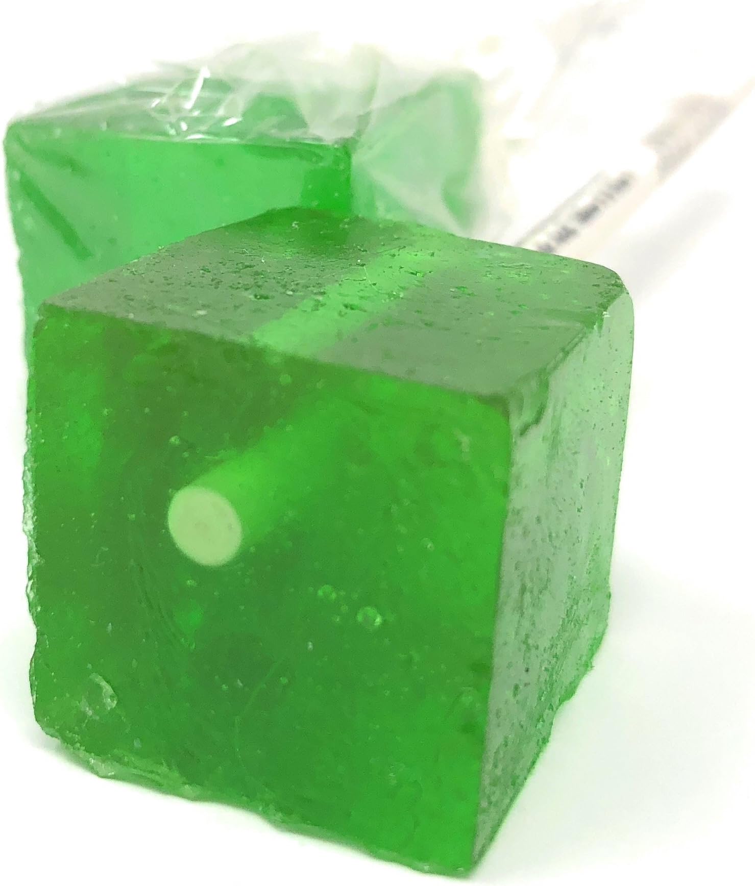 Hard Candy Cube Lollipop Suckers: Individually Wrapped Flavored Sucker Pack by Espeez - Old Fashioned Square Party Pops in Bulk - Green Apple, 24 Count
