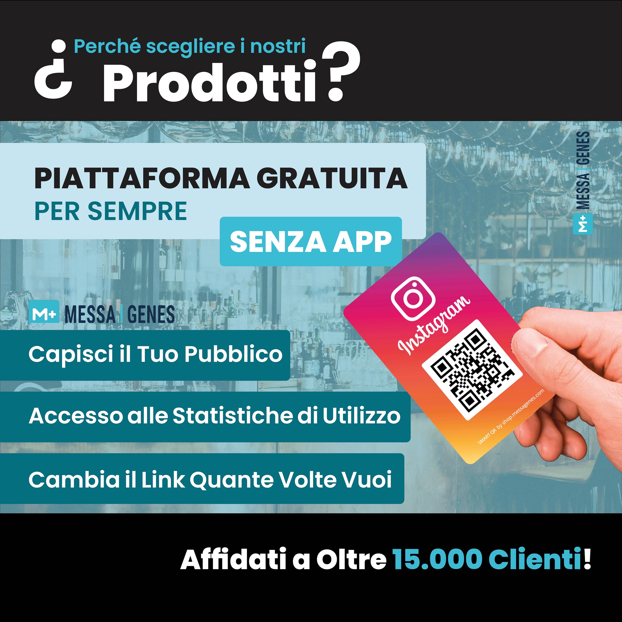 Carta Riutilizzabile per Recensioni Google con QR & NFC Toccabile - Pack 2 - iPhone & Android - Configura a Casa | MESSAGENES