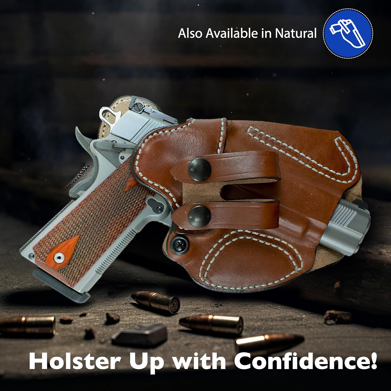 DeSantis Cozy Partner Gun Holster - Holster IWB, Conceal Carry Holster, Compact, Compatible with Standard 1911 models 4-5"" from COLT, S&W, SIG SAUER, Ruger, Kimber, Springfield - Right Hand Draw, Tan