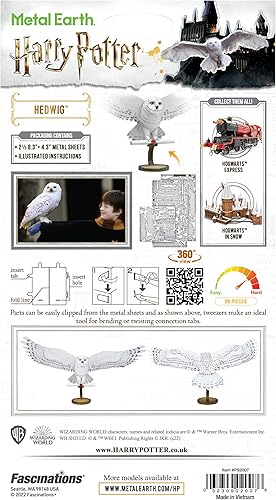 Miniatura 7 de Metal Earth Serie Premium Harry Potter Hedwig 3D Kit de modelo de metal Fascinaciones