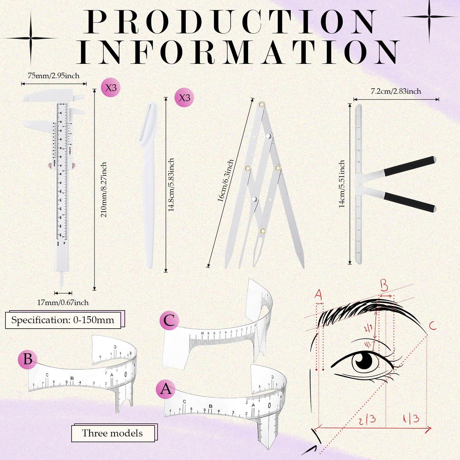 Konohan Eyebrow Mapping Kit - Golden Ratio Precision -2