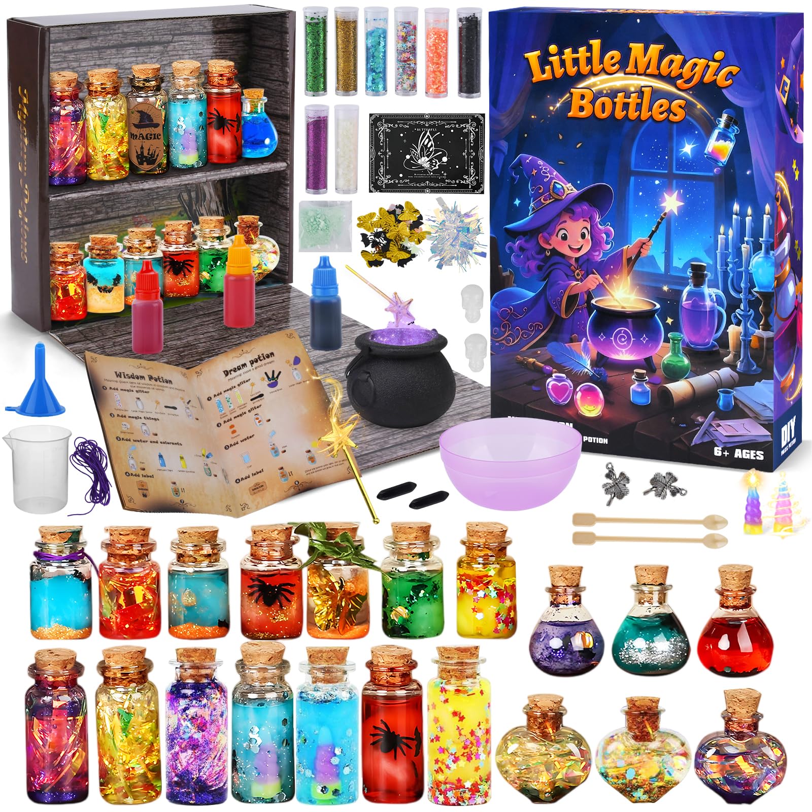 UCAMP Kreatywny Prezent Diy Dla Dzieci,Zestaw do Robienia Magicznych EliksiróW,Butelki Z Magicznymi Eliksirami,Zabawki do Majsterkowania,Prezenty śWiąTeczne Dla Dzieci
