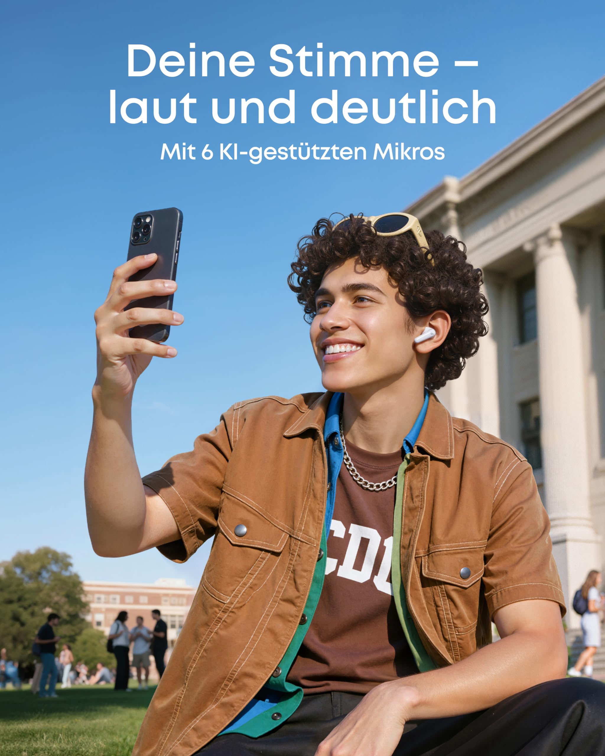 soundcore P31i by Anker, adaptives Noise Cancelling in Echtzeit, Hi-Res Sound, kabellose Bluetooth-Kopfhörer, Übersetzungskopfhörer, 50h Spielzeit, kabellose Bluetooth Earbuds (Weiß