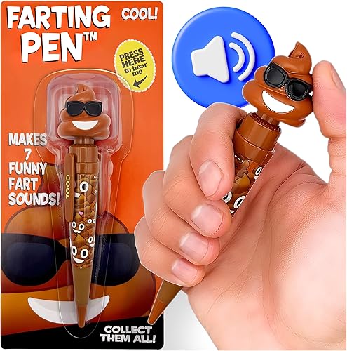 Miniatura 9 de Lapicera sonora de Emoji caca – hace 5 sonidos divertidos de gases – El amigo con gases más divertido que nunca – gracioso para fiestas de niños