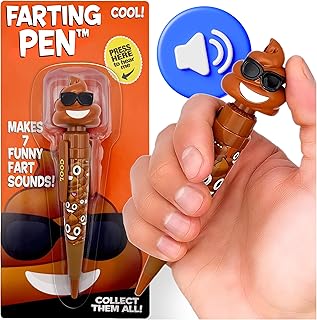 Farting Poop Pen Makes 7 Funny Fart Sounds - Perfect Stocking Stuffers for Kids, Teens & Boys - This Poop Pen Makes Funny Gifts for Christmas - Fart Pen Gag Gifts & White Elephant Gift (Sunglasses)