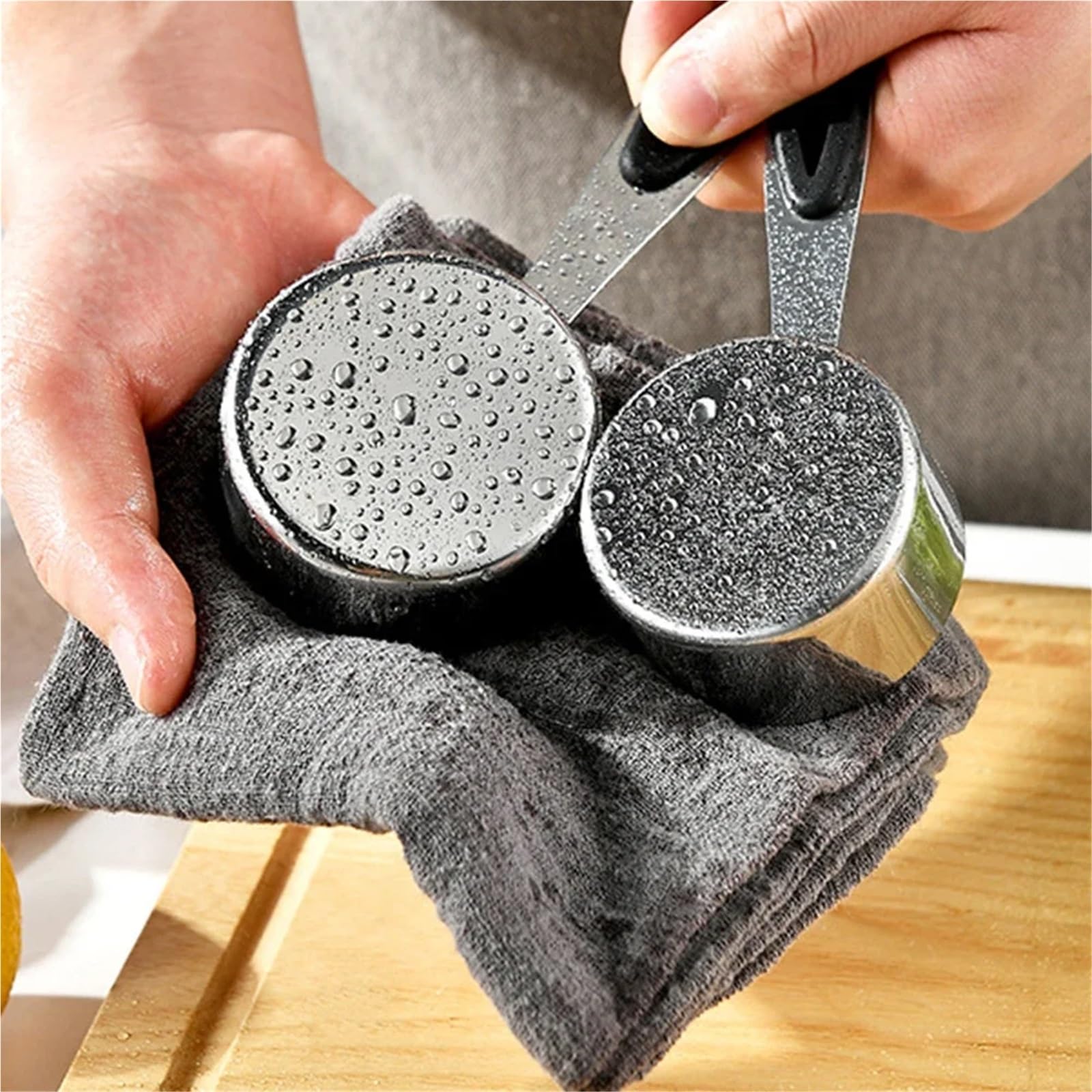 10Pcs Edelstahl Messbecher Und Löffel Set Küche Zubehör for Backen Kuchen Kochen, Der Messung Werkzeuge(Black)