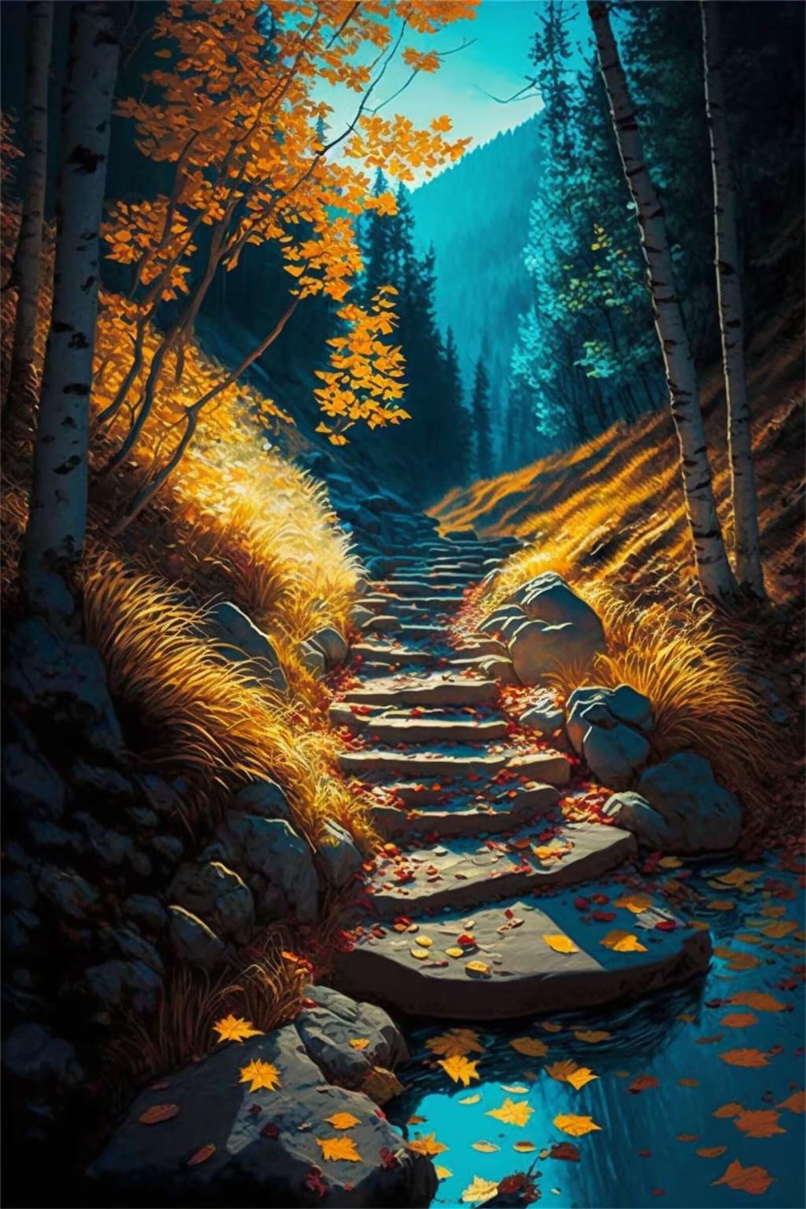 Puzzle dla dorosłych, 1200 elementów, jesienna natura, dzieło sztuki, 75 x 50 cm, kolorowe puzzle "zrób to sam" do dekoracji domu, rodzinne puzzle dla początkujących i dzieci