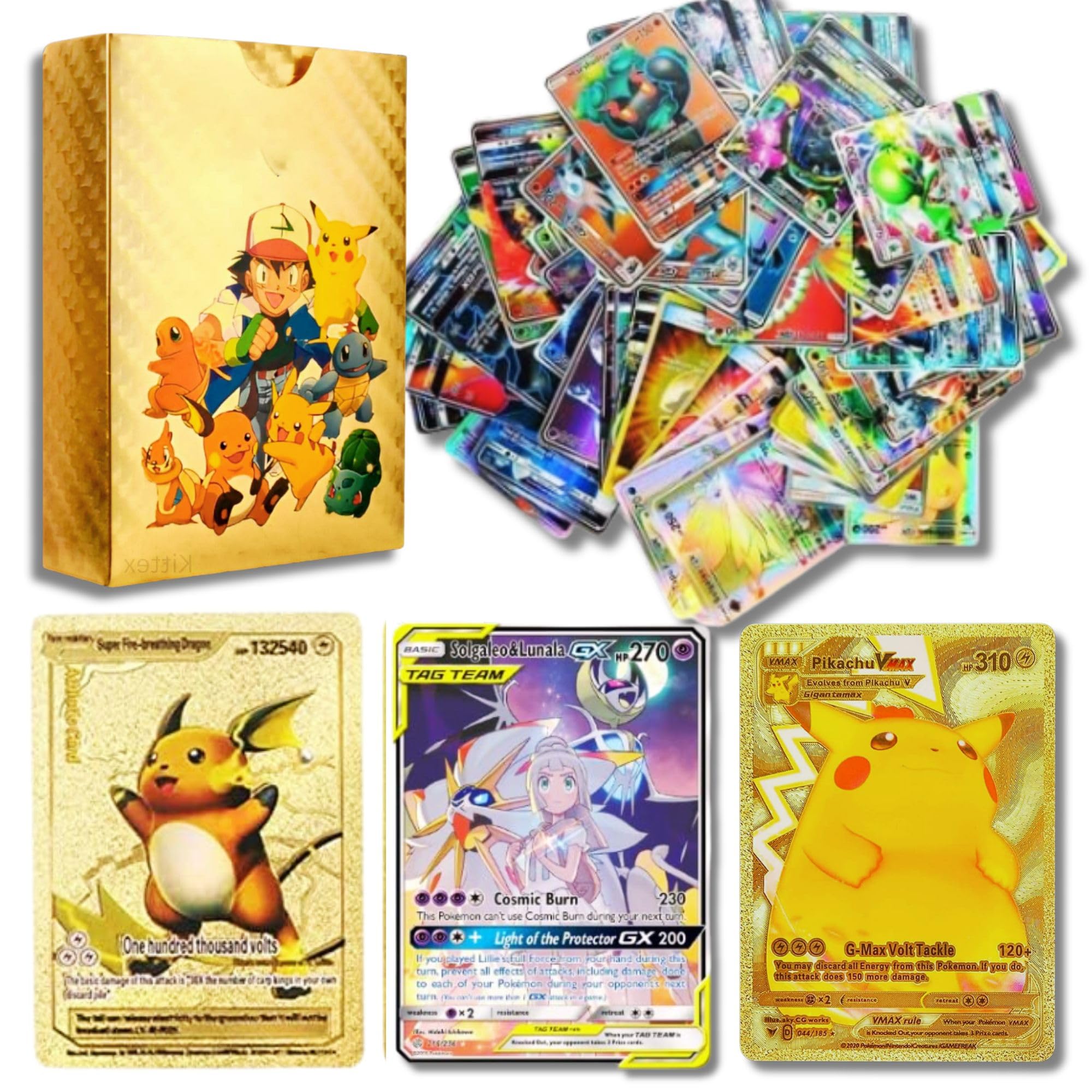 Mallexo Branded Playing Cards 355PCS VIP Golden Foil Card with Pok Eclipse Assorted Cards TCG Deck Box - V Series Cards Vmax GX Rare Golden Cards and Common-Rare Mystery Pokmoon Card Real Assorted (B0CT8L88W3) Amazon Price History, Amazon Price Tracker