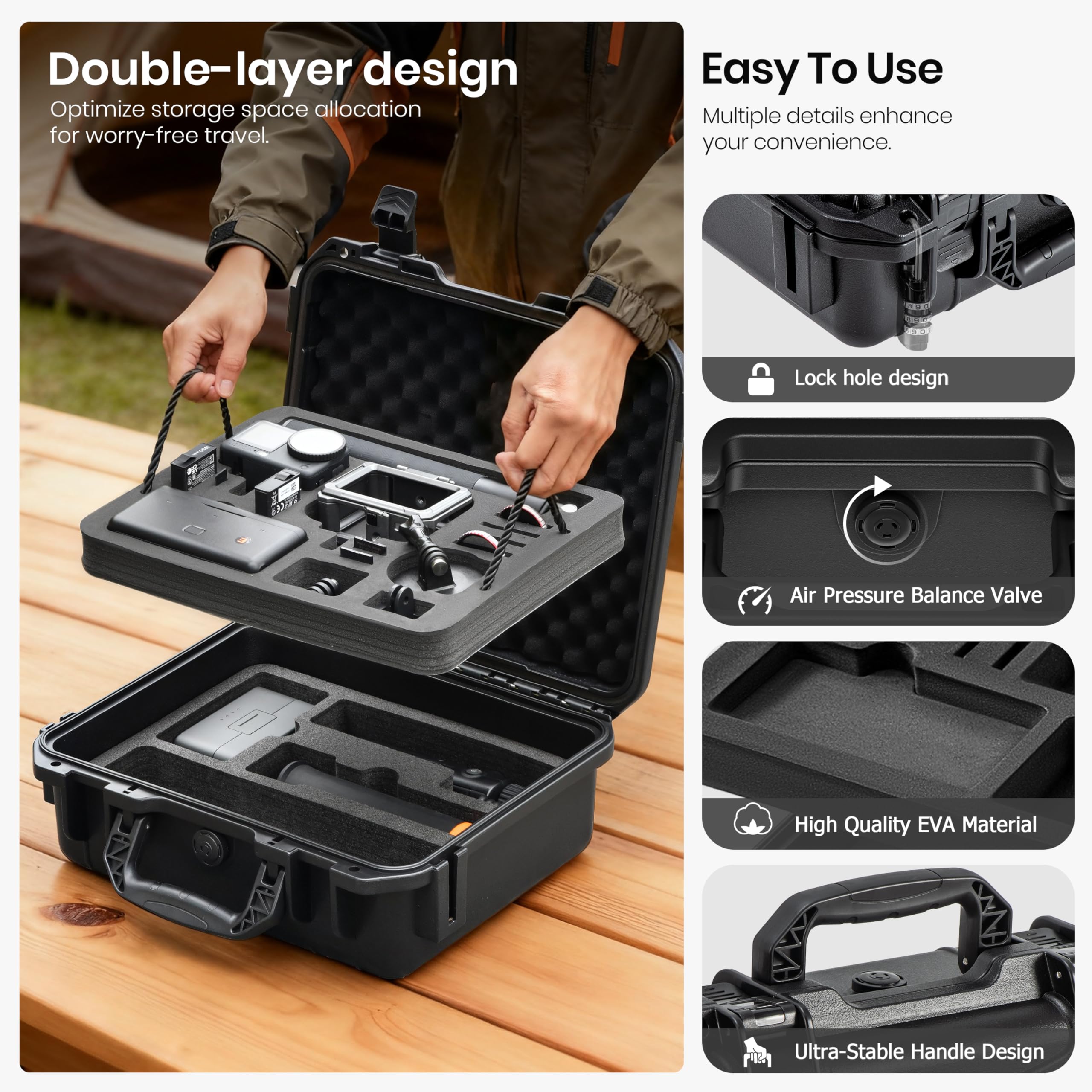 STARTRC PHOTO Osmo Action 6 - Custodia impermeabile a doppio strato per DJI Osmo Action 6 accessori, per Standard & Adventure Combo [Solo valigia]
