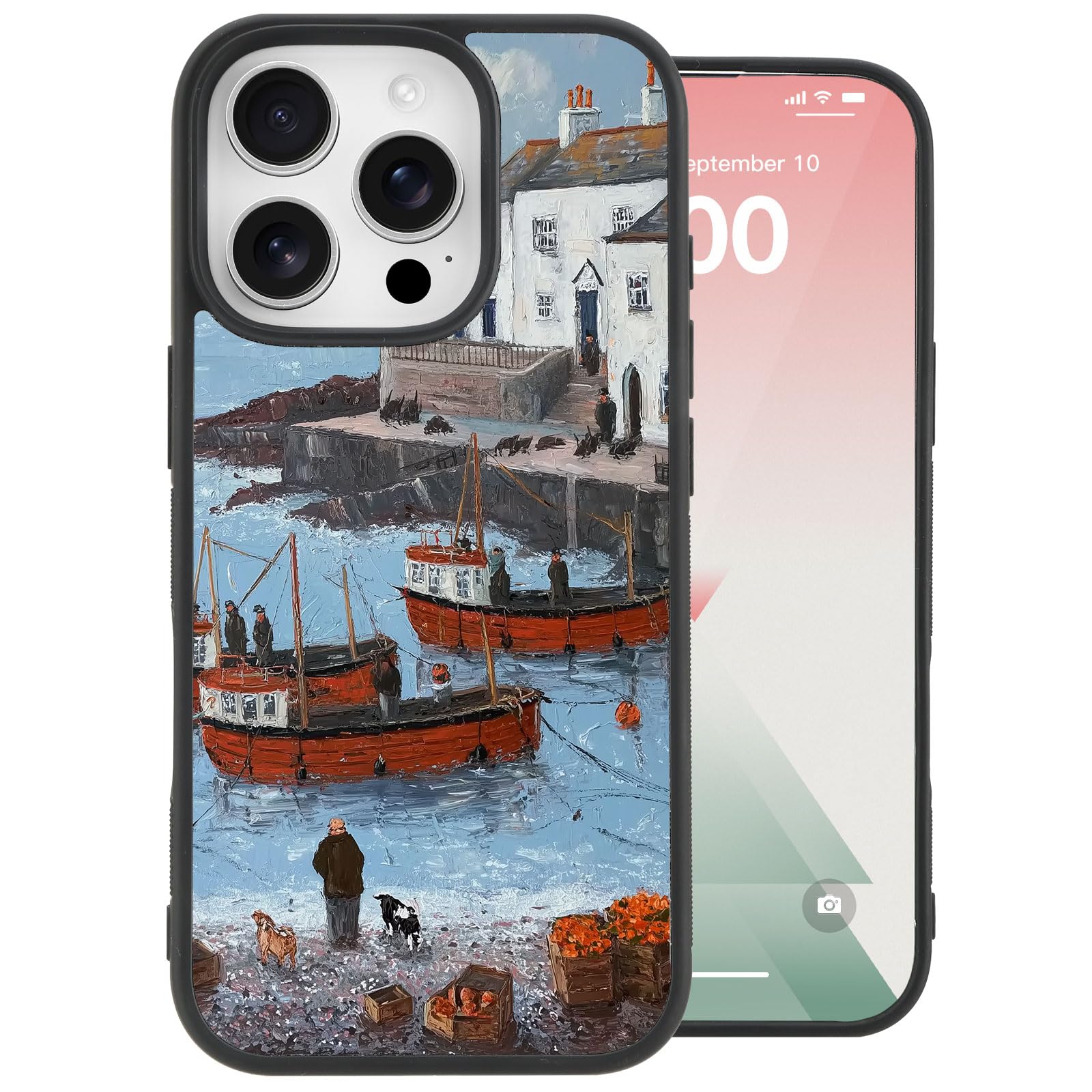 Coque iPhone 16 Pro peinture à l'huile avec cadre TPU premium - 7