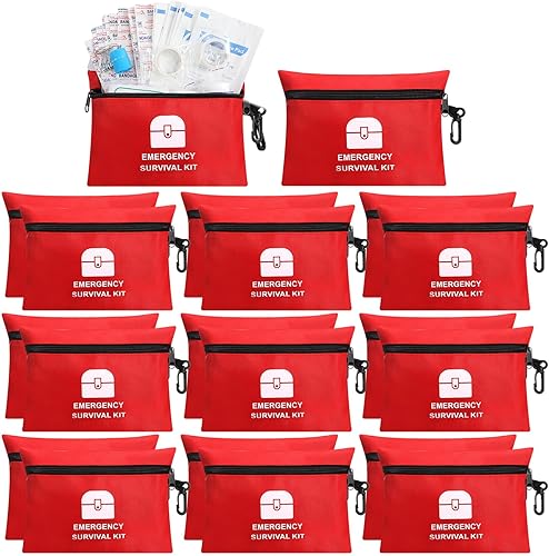 Geiserailie 1740 kits de primeros auxilios pequeños a granel, kit de emergencia de tamaño de viaje, bolsa individual con cremallera, suministros de