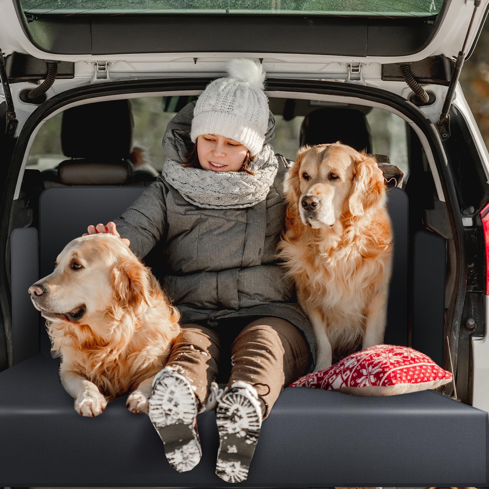 AiQInu Telo Auto per Cani, Universale Copri Bagagliaio Auto per Cani, Impermeabile, Antistrappo, Antiscivolo, Adatto a Un'ampia Gamma di Tipi Veicoli, per Autoveicolo SUV -184 * 105cm, Nero