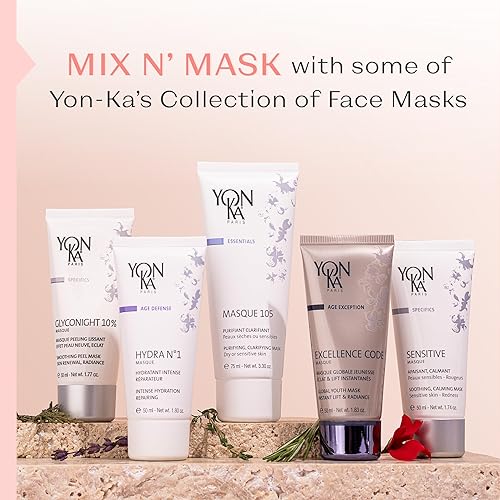 Miniatura 7 de Yonka Mascarilla sensible (1.7 oz) Mascarilla calmante y calmante para pieles sensibles, restauración y curación, todo tipo de piel