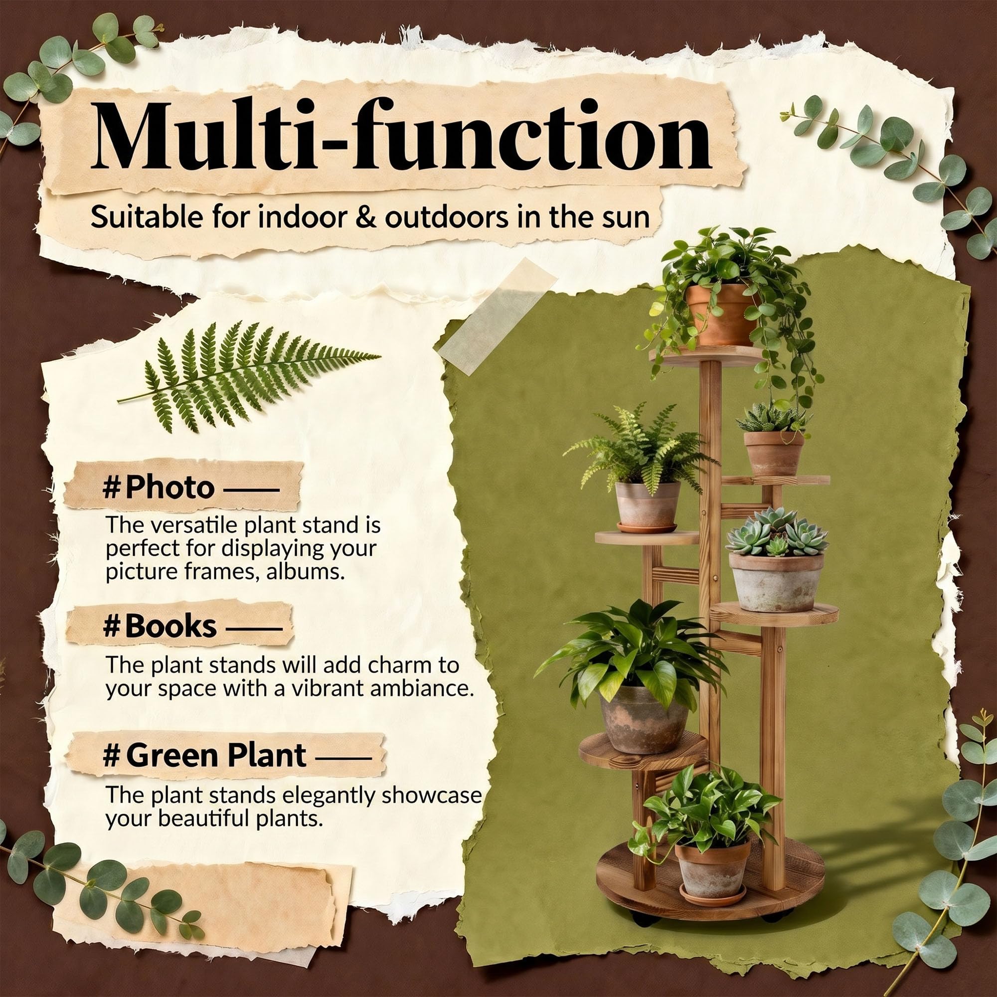 GEEBOBO 5 Tier Plant Stand - Indoor & Outdoor -4
