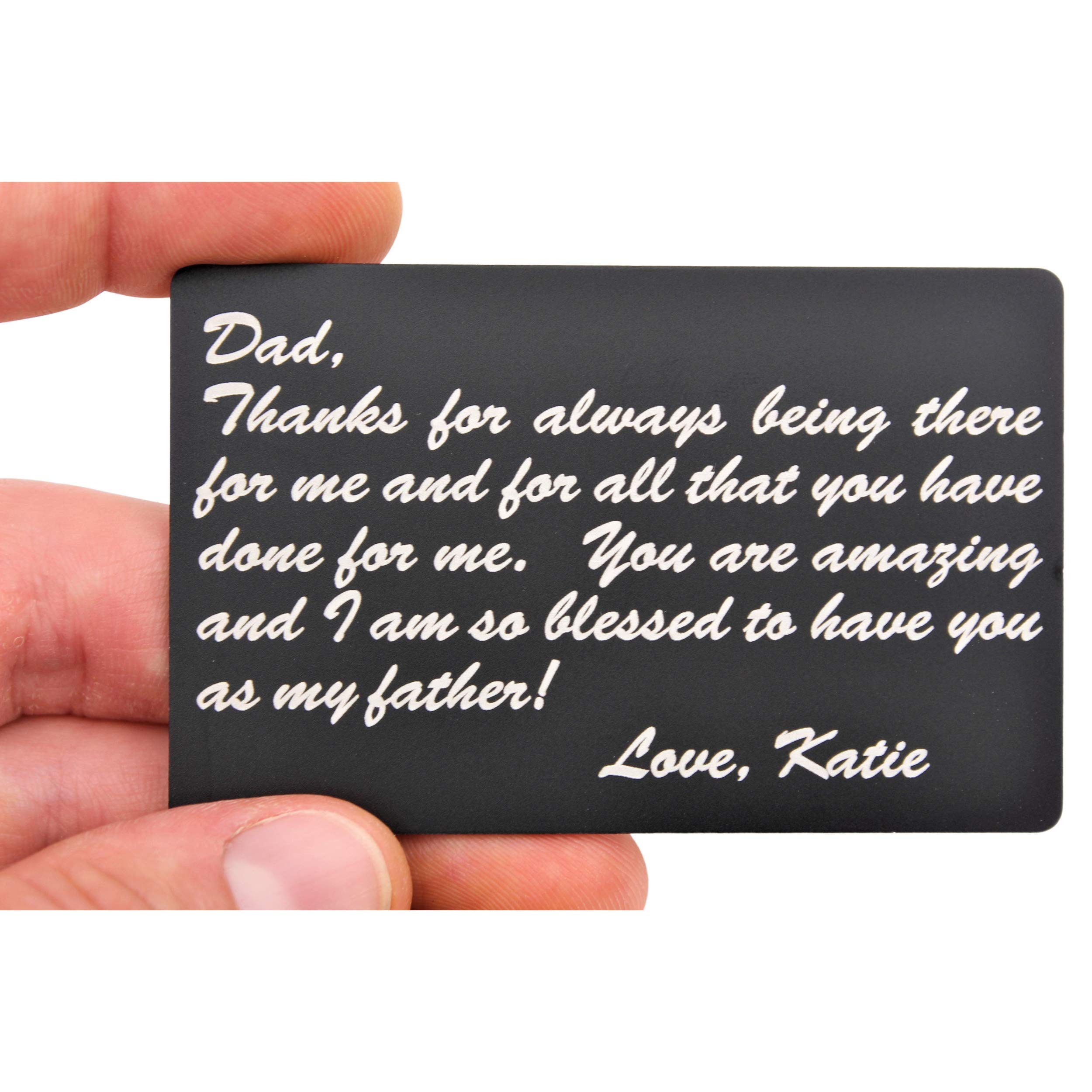 Palmetto Wood Shop Personalized Engraved Aluminum Wallet Card, Black