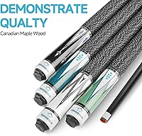 Vista 3 de HomeSeason Taco de Billar de 58" Tacos de Billar con Agarre de Hilo de Nylon Profesional de Baja Deflexión para Billar