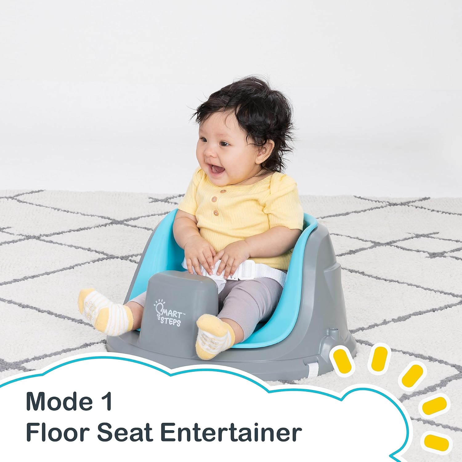 Smart Steps® Explore N’ Play 5-in-1 Activity to Booster Seat, Blue Safari Fun